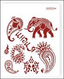 Трафарет пластиковый многоразовый Индия слон (20х25) (Л-060)