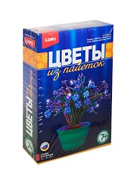 LORI Цв-003 Цветы из пайеток Синие васильки (набор для творчества) (7+) (коробка)