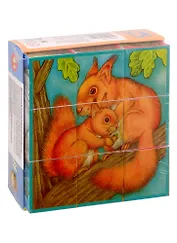 Умные кубики в поддончике. 9 штук. Пушистики