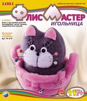 LORI Рк-074 ФлисМастер Игольница Котенок в корзинке (7+) (Art Флис) (коробка)