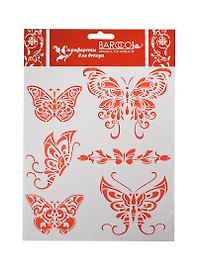 Трафарет пластиковый многоразовый Японские бабочки (Л-80) (20х25см)