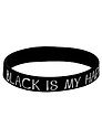 Браслет Black is my happy color (черный) (силикон) (20,2 см)