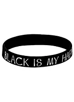 Браслет Black is my happy color (черный) (силикон) (20,2 см)