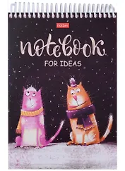 Блокнот А5 160л нелин. "Прикольные коты" трехцв.тонир.блок, пласт.спираль, мел.картон, УФ-лак