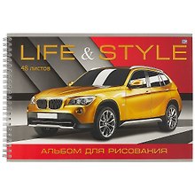 Альбом для рисования «Life&Style» BG А4, 48 листов, спираль, в ассортименте