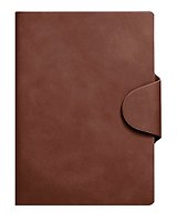 Ежедневник недат. А5 136л "Snap book" коричневый, 7Б, тв.переплет, иск.кожа, термотиснение, магнит.клапан, скругл.углы, офсет, ляссе, инд.уп