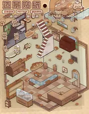 Набор наклеек с полем для создания миниатюрных сцен, размер 150х125 мм