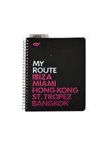 Тетрадь в клетку Stila, My Route, 96 листов, черно-розовая