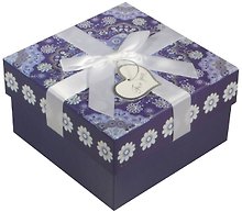 Коробка подарочная "Орнамент" синяя, 13*13*7,5см