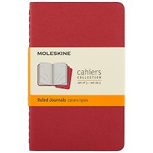 Записная книжка «Cahier Journal Pocket» А6, 32 листа в линейку, клюквенная, 3 штуки, Moleskine