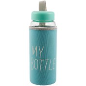Бутылка в чехле My bottle/Май ботл голубая (стекло) (500мл)