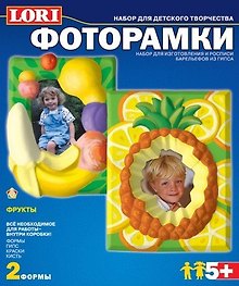 Набор для творчества LORI Барельефы, Фоторамки из гипса "Фрукты"