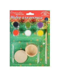 Набор для росписи Шкатулка (К3112) (дерев. шкатулка+6 красок -24мл+кисть) (блистер)