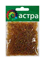 01 Бисер Астра (162С медный/прозрачный радужный) (675288) (11/0) (20гр.) (стекло) (упаковка)