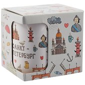 Кружка СПб "Санкт-Петербург. Символы города." (керамика) (330мл) (коробка) - 0