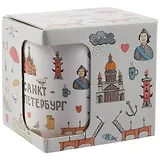 Кружка СПб "Санкт-Петербург. Символы города." (керамика) (330мл) (коробка)