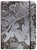 Книга для записей А5- 96л кл. "PHOSPHENES" тв.переплет, с резинкой, ляссе, карман на форзаце, ART-BLANC