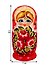 Матрешка 5 в 1 средняя (Цветы, Эскиз 51, Бордовые лепестки на красном) - 1