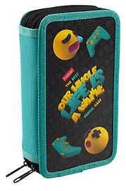 Пенал 2 отделения "Жизнь как игра" 19*11 см, молния