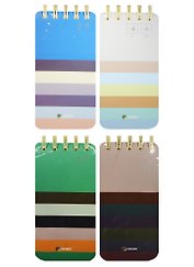 Блокнот А6- 116л 75*150 "Strips" карт.обл., гребень, ассорти, Lenwa