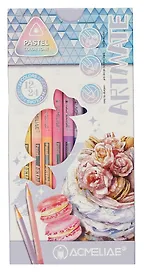 Карандаши цветные двусторонние «Pastel Artmate», Aсmeliae, 24 цвета, 12 штук