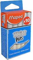 Мелки белые круглые, 10 штук, Maped
