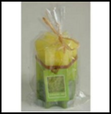 Свеча декоративная аромат. Зеленый чай+лайм (23400) (6х10,2см)