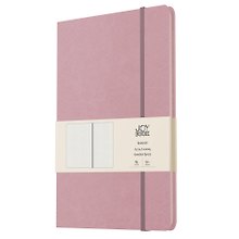 Книга для записей А4- 96л кл. "Joy Book. Розовая вуаль" иск.кожа, тонир.блок, скругл.углы, ляссе, резинка