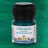 Краска акриловая изумрудная 20мл "Декола" глянцевая, ЗХК