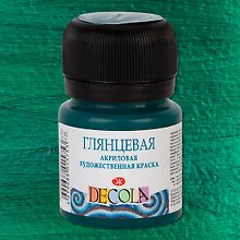 Краска акриловая изумрудная 20мл "Декола" глянцевая, ЗХК