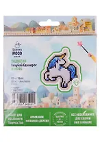 Набор для объемного творчества "Гранни Wood" Алмазная мозаика Подвеска Голубой единорог (Wp0286) (83х92) (упаковка)
