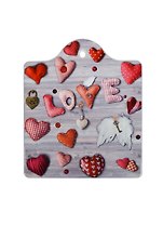 GiftLand Подставка под горячее Сердечки 16х19см керам.-фаянс, на пробк.подклад.,W16 -Love