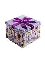 Коробка подарочная "Lavender" 18*18*13 квадратная, декор.бант, картон, Вейксинг