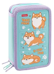 Пенал 3 отделения "Озорной хвостик" 19*11 см