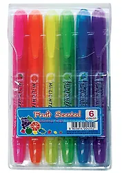Текстовыделители Crown, ароматизированные 6 цветов 4 мм