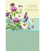 Открытка А5 С днем рождения! с карманом для денег 5-14-0122