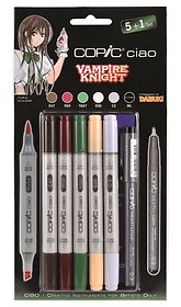 Набор маркеров Copic Ciao "Рыцарь-вампир", 5 цветов + мультилинер 0.3 мм
