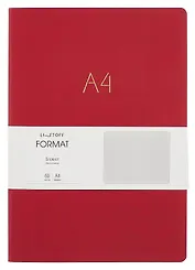Книга для записей А4 60л "Format. No 4" иск.кожа, интеграл.переплет, тиснение фольгой