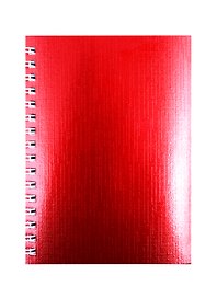 Записная книжка «Metallic» А6, 80 листов в клетку, красный бумвинил, спираль, Hatber