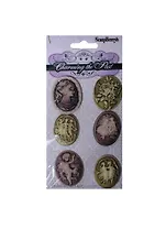 ХОББИ И ТЫ Набор камей, самоклеющиеся ОЧАРОВАНИЕ ПРОШЛОГО 6 штук SCB  070301