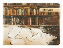 Обложка для студенческого Кот и книги (СБ2024-079)