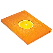 Записная книжка, ТМАдъютант А5 (15,5*21см) 144стр клетка ТМАдъютант Апельсин карт.обл. бархатн.ламинат