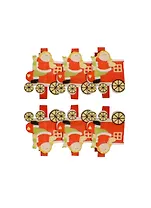Прищепки декор новогодние Веселый паровозик (154174) (набор 6шт) (микс) (упаковка)