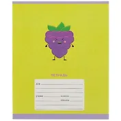 Тетрадь в клетку Listoff, "Фруктовый сад", 12 листов, в ассортименте