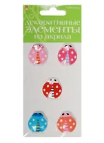 Декоративные элементы из акрила Набор №16 Божья коровка (2-336/16) (5шт.) (Hobby Time) (упаковка)