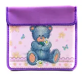 Папка для тетрадей А5 "Мишки" 2 отд., клапан на липучке, лам.картон, блест, объемн.тиснение, Канцбург