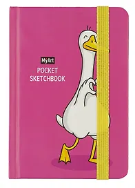 Скетчбук А6 48л "Pocket Скетчбук. Гусь" белый офсет, резинка, тв.обложка