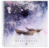 Скетчбук 290*290 32л "Цветение сакуры" 160г/м2, тв. обложка, спираль, оборот с пошаговыми эскизами