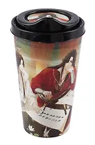 Стакан с крышкой Благословение небожителей Се Лянь и Хуа Чэн каллиграфия  (пластик) (550 мл)