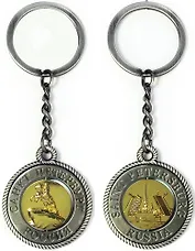 Сувенир, АКМ, Брелок-канат, "Памятник Петру I "Медный всадник".-Разводной мост." , цвет античное олово, металлическая вставка